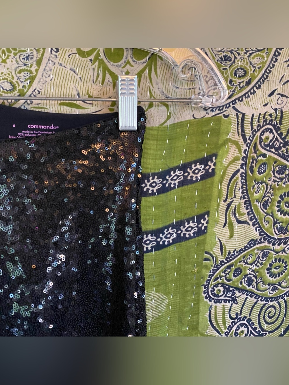 Commando x Revolve Black High Rise Sequined Leggings Small Edgy Downtown Loud - Picture 6 of 15